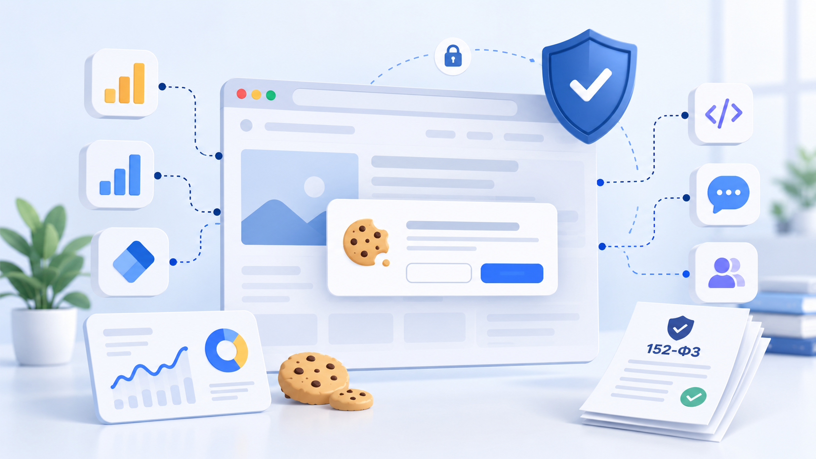 Проверка сайта с рекламой и аналитикой: Метрика, GA, GTM, пиксели, cookie и 152-ФЗ
